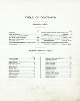 Table of Contents, Jackson County 1921